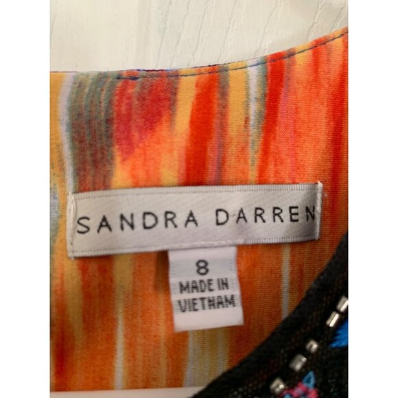 Sandra Darren Womens Multicolor Sleeveless Shift Dress Size 8 Geometric Print - Picture 3 of 7